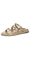 Farm Rio Gold Knot Slide Sandal In Gold