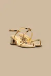 Farm Rio Gold Monstera Heeled Scallop Sandal