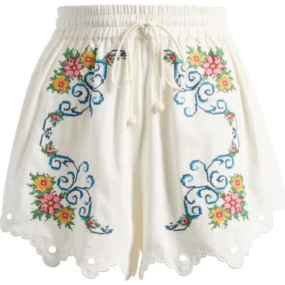 FARM RIO FARM RIO GRANDMA'S TREASURE LINEN BLEND SHORTS