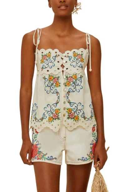 Farm Rio Grandmas Treasure Off White Blouse In Pattern