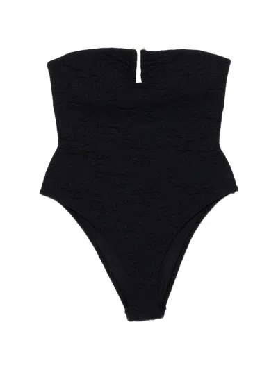 Farm Rio Graphic-embroidered Swimsuit In Black