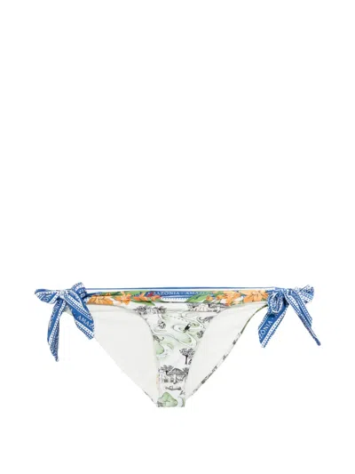 Farm Rio Graphic-print Bikini Bottom In White