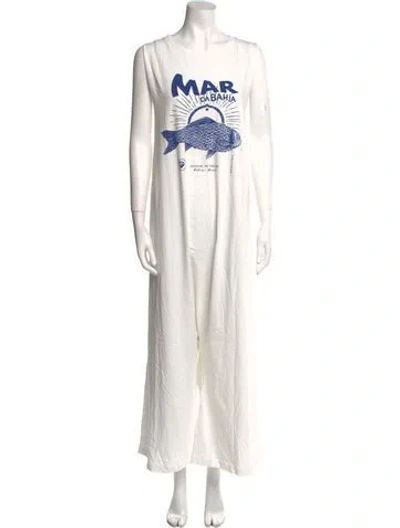 Pre-owned Farm Rio Graphic Print Crew Neck Jumpsuit