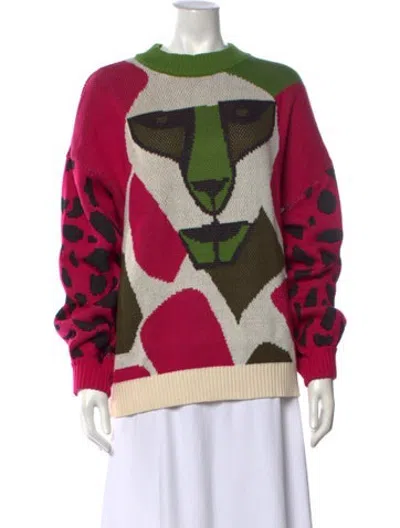 Pre-owned Farm Rio Graphic Print Crew Neck Sweater In Multicolor