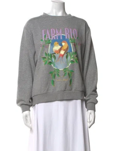 Pre-owned Farm Rio Graphic Print Crew Neck Sweatshirt In Grey