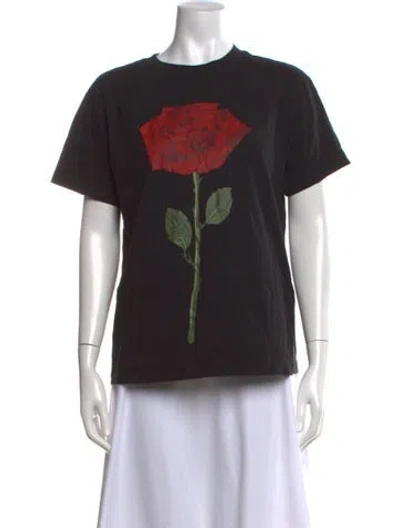 Pre-owned Farm Rio Graphic Print Crew Neck T-shirt In Black