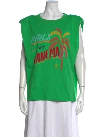 Pre-owned Farm Rio Graphic Print Crew Neck T-shirt In Green