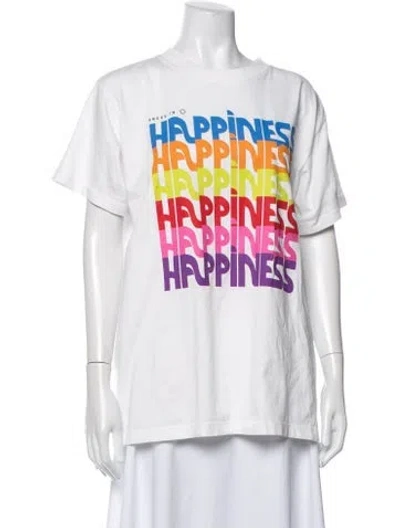 Pre-owned Farm Rio Graphic Print Crew Neck T-shirt In Neutrals