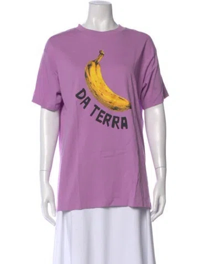 Pre-owned Farm Rio Graphic Print Crew Neck T-shirt In Purple