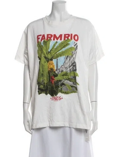 Pre-owned Farm Rio Graphic Print Crew Neck T-shirt In White