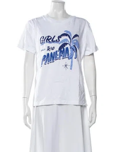 Pre-owned Farm Rio Graphic Print Crew Neck T-shirt In White