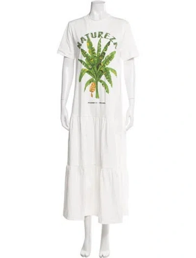 Pre-owned Farm Rio Graphic Print Long Dress In Neutral