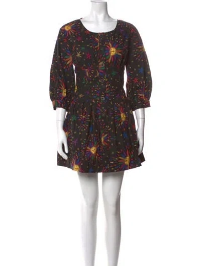 Pre-owned Farm Rio Graphic Print Mini Dress In Multi