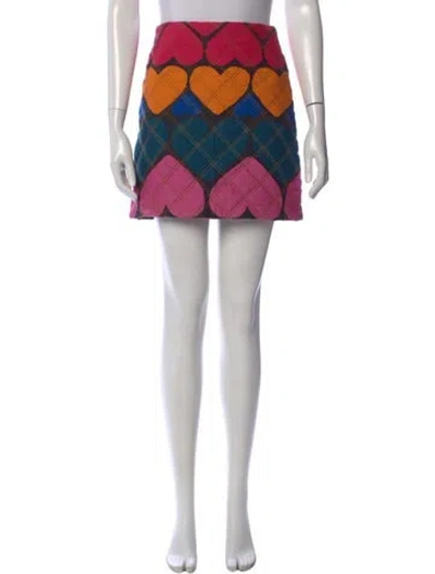 Pre-owned Farm Rio Graphic Print Mini Skirt W/ Tags In Pink