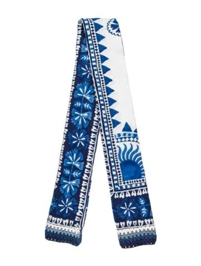 Pre-owned Farm Rio Graphic Print Pareo In Blue