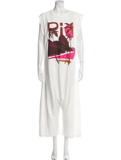 Pre-owned Farm Rio Graphic Print Scoop Neck Jumpsuit In Multi