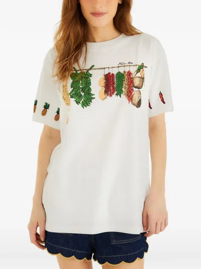 Farm Rio Graphic-print T-shirt In White