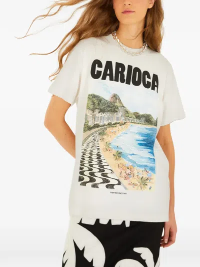 Farm Rio Graphic-print T-shirt In White