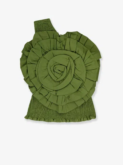 Farm Rio Green Linen And Viscose Top
