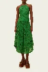 Farm Rio Palm Tree Cotton Sleeveless Eyelet Midi Dress