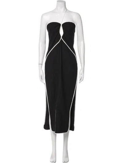 Pre-owned Farm Rio Halterneck Long Dress W/ Tags In Black