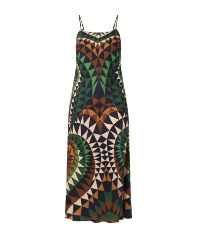 Farm Rio Multicolor Heart Deco Lenzing Ecovero Viscose Slip Maxi Dress