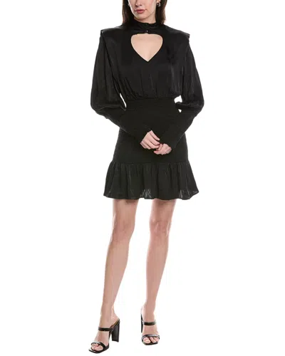 Farm Rio Heart Neckline Mini Dress In Black