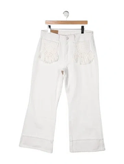 Pre-owned Farm Rio High-rise Flared Jeans In Neutral