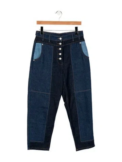 Pre-owned Farm Rio High-rise Straight Leg Jeans In Blue