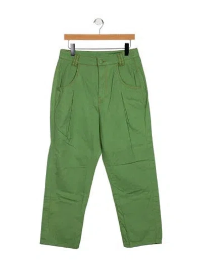 Pre-owned Farm Rio High-rise Straight Leg Jeans In Green