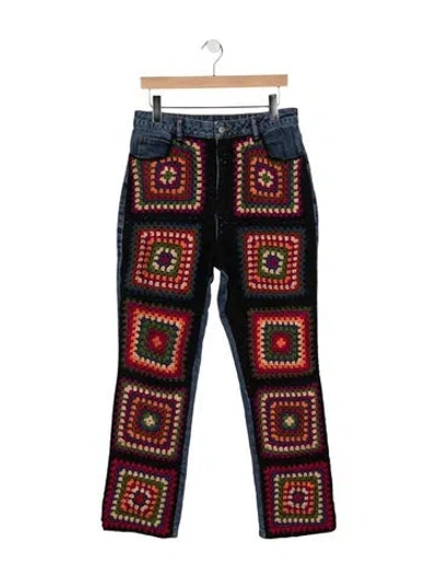 Pre-owned Farm Rio High-rise Straight Leg Jeans In Multicolor