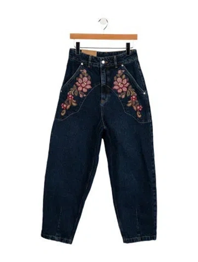 Pre-owned Farm Rio High-rise Straight Leg Jeans W/ Tags In Blue