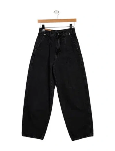 Pre-owned Farm Rio High-rise Wide Leg Jeans In Black