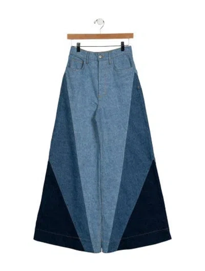 Pre-owned Farm Rio High-rise Wide Leg Jeans In Blue