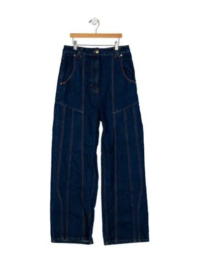 Pre-owned Farm Rio High-rise Wide Leg Jeans In Blue