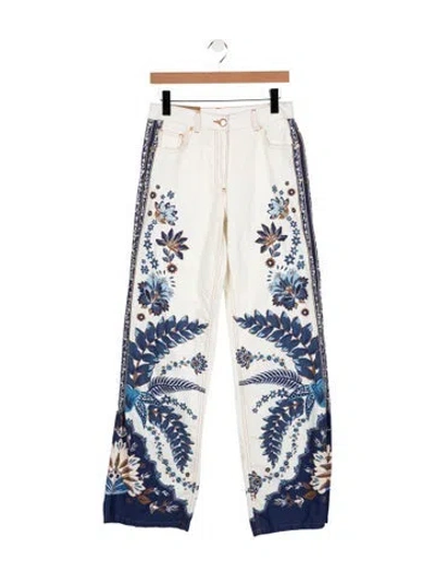 Pre-owned Farm Rio High-rise Wide Leg Jeans In Blue