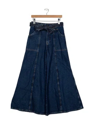 Pre-owned Farm Rio High-rise Wide Leg Jeans In Blue