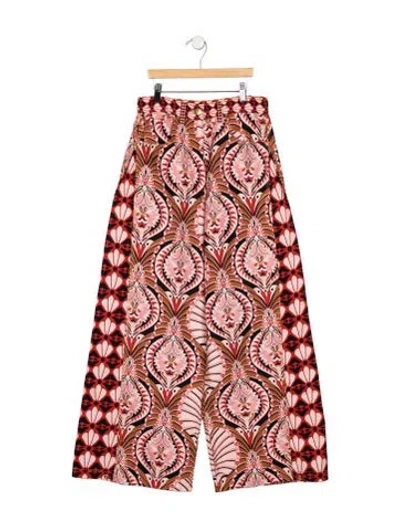 Pre-owned Farm Rio High-rise Wide Leg Jeans In Red