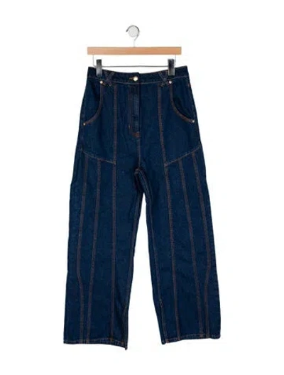 Pre-owned Farm Rio High-rise Wide Leg Jeans W/ Tags In Blue