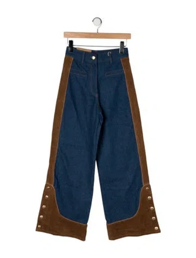 Pre-owned Farm Rio High-rise Wide Leg Jeans W/ Tags In Blue