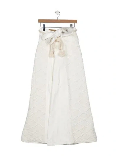Pre-owned Farm Rio High-rise Wide Leg Jeans In White