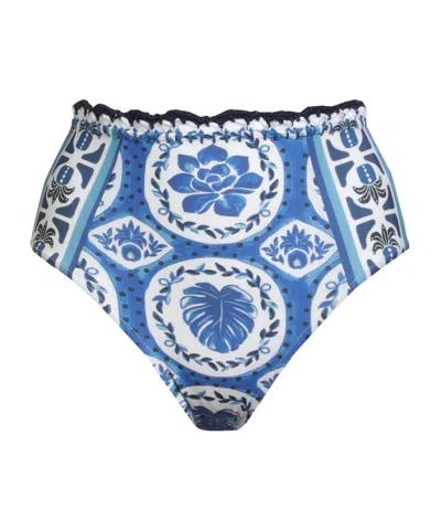 Farm Rio High-waisted Bikini In Blue
