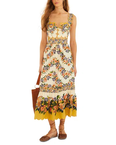 Farm Rio Hilo Stripes Sand Maxi Dress In Multi