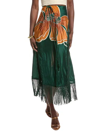 FARM RIO FARM RIO HONOLULU FLOWERS FRINGE MAXI SKIRT