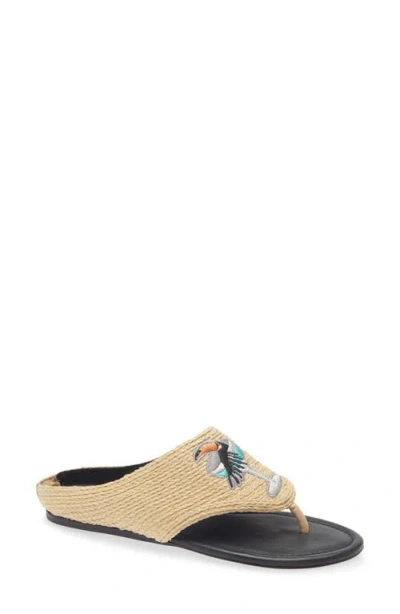 Farm Rio Icons Raffia Flip Flop In Neutral