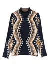 Farm Rio Ikat-pattern High-neck Top In Multi