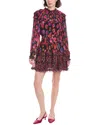 Farm Rio Iridescent Leopards Ruffled Mini Dress In Multi