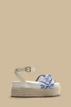 Farm Rio Ivory Scarf Espadrille Flatform Sandal
