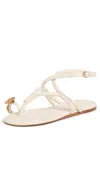 Farm Rio Ivory Toe Ring Strappy Sandals Ivory In White