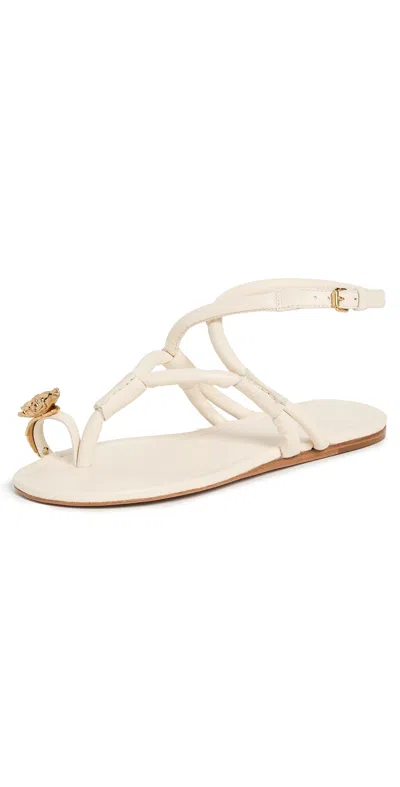 Farm Rio Ivory Toe Ring Strappy Sandals Ivory